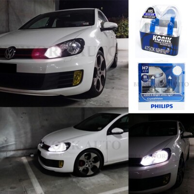H15 15/55w DRL + PHILIPS H7 Crystal Vision White Light FOR VW GOLF AMAROK F22