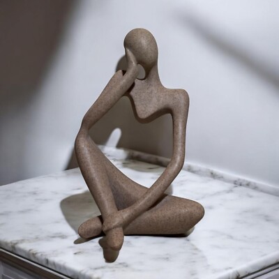 Resin Thinker Sculpture Abstract Statue Collectible Figurine Home Office Part.