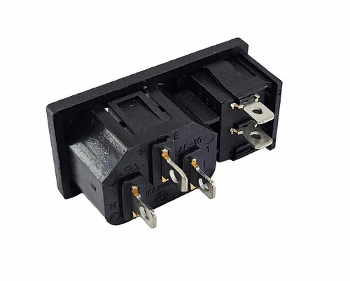 Kaltgeräte-Steckverbinder C-14 10A/250V, mit schwarzem 2-Pin Schalter 6A/250V - Picture 3 of 4
