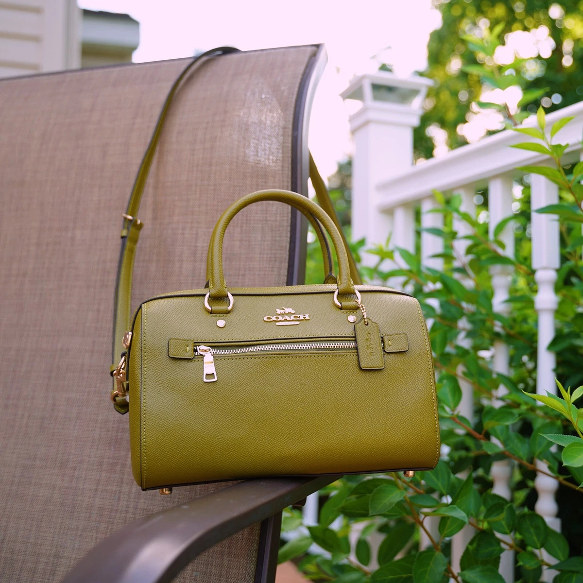 Coach, Bags, Nwt Coach Rowan Satchel In Black Crossgrain Leather With  Goldtone Hardware