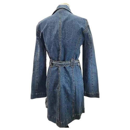 DKNY Jeans. Y2K, Trench Style Belted Denim Coat. Size: Medium - 第 6/8 張圖片