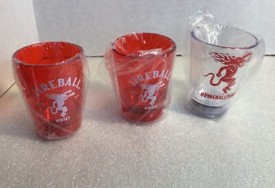 Fireball Whiskey Plastic Light Up Shot Glass 