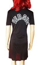 Versace Womens New Black Monogram Vtg Party Black Dress sz IT44 АN25