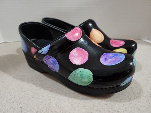 Dansko Professional Planet Patent Leather Comfort Clogs Nurse Chef Sz.37 / 6.5-7