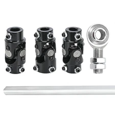 GM Steering Box Black U Joint 36" Steel Steering Shaft +3/4" Support Bearing Kit