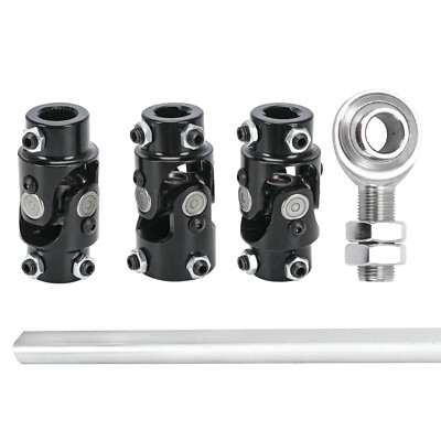 For Mustang II MANUAL 3 BLACK U Joint 36'' Steering Shaft Support Kit street rod