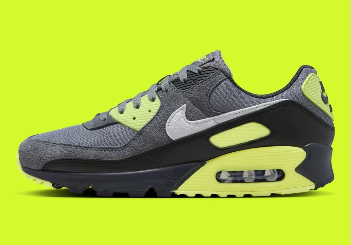 Nike Air Max 90 Smoke Grey Black Photon Dust Volt Neon DM0029-012 Men's