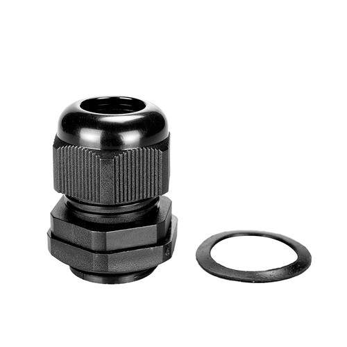 IP68 BLACK CABLE GLAND NYLON WITH NUT & WASHER - Sizes M12, M16, M20, M12L, M16L - Zdjęcie 3 z 14