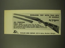 1969 Richland Arms Model 202 Shotgun Ad - All Purpose Field Gun
