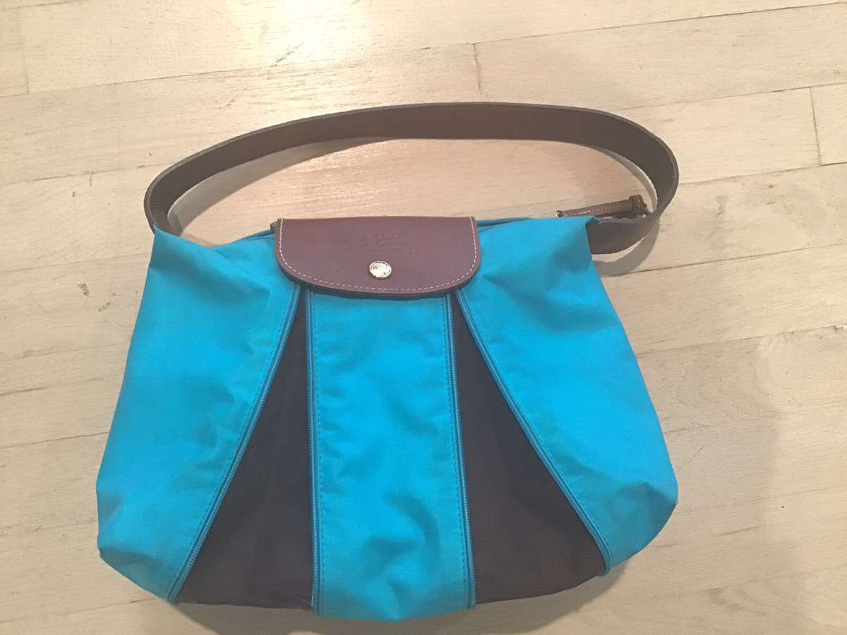 Longchamp Two Tone Turquoise And Brown Purse With Zip Feature | eBay