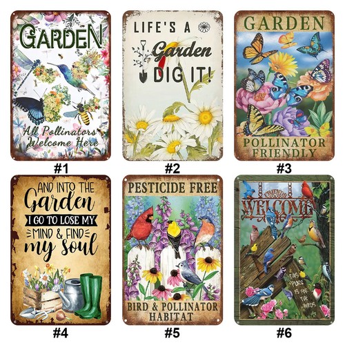 uk Vintage Metal Plate Garden Rectangular Iron Painting Wall Art Home Bar Decor eBay