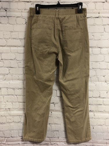 Chaps Pants Boys Size 20 Khaki Brown Elastic Waist 5-Pocket Youth - Picture 8 of 12