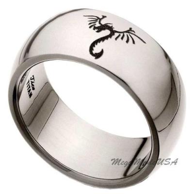 Legend Dragon Comfort Fit Wedding Band Engagement Titanium Ring Men Jewelry Sz6