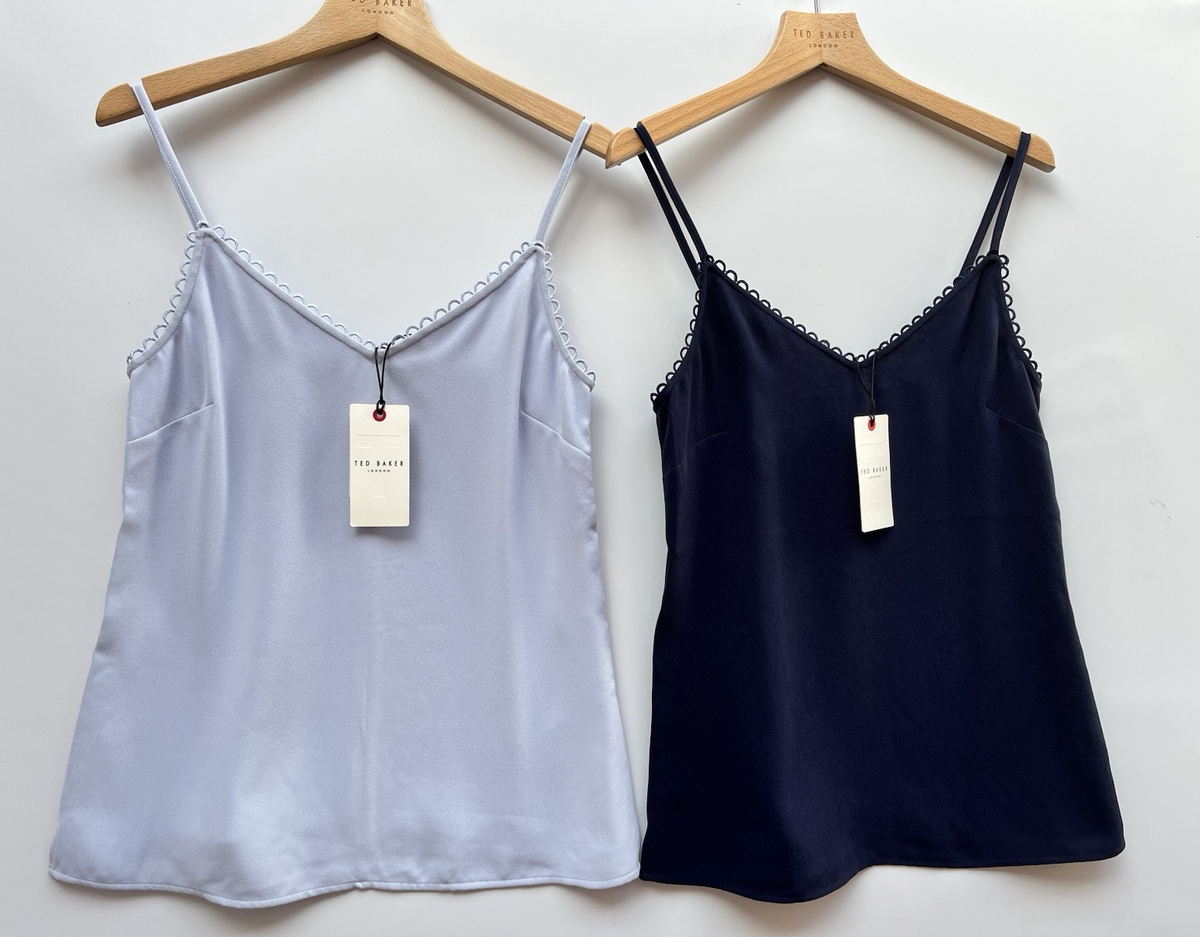 Ted Baker Andreno Camisole Tops Baby Blue & Navy Blue Ted Size 0 
