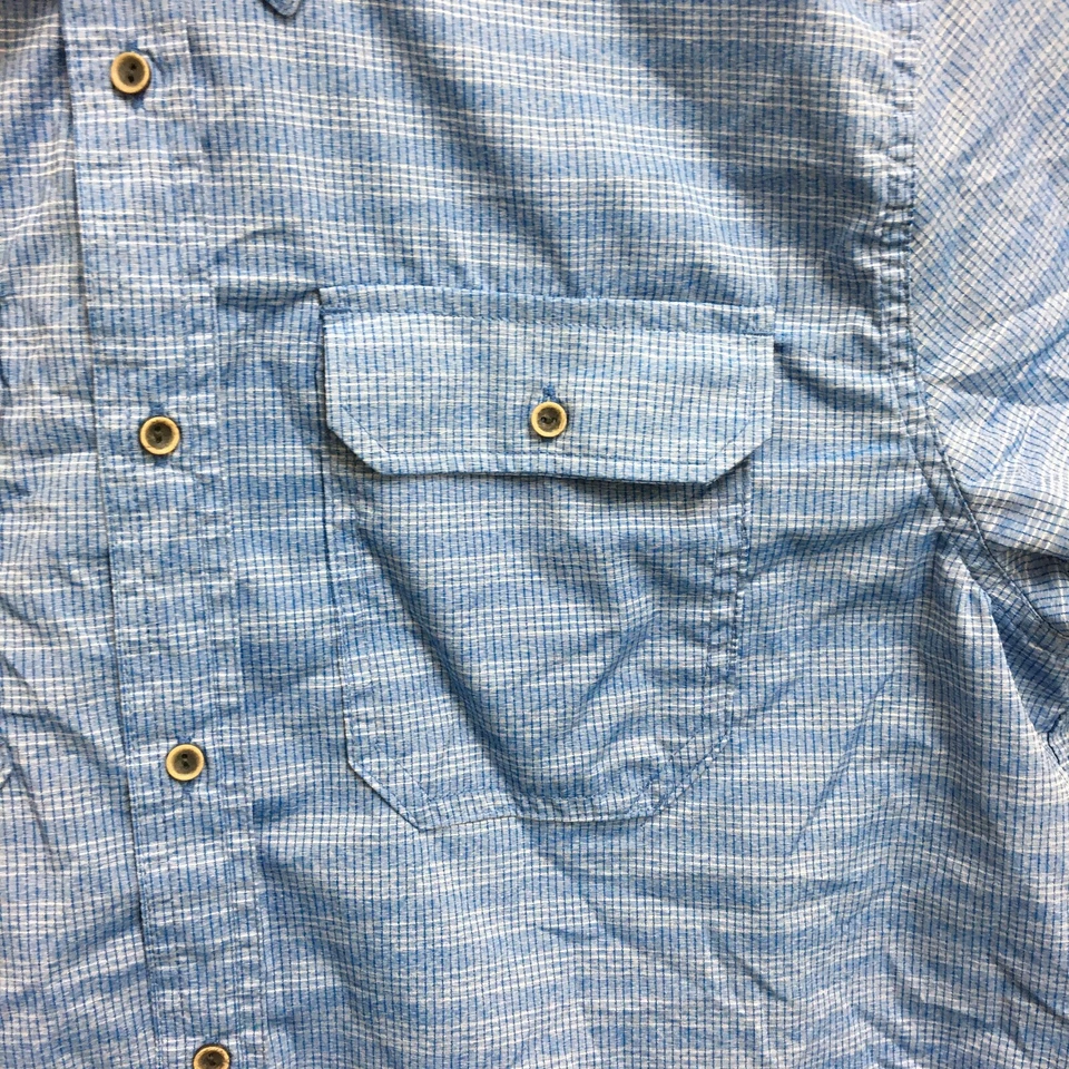 Рубашка Gerry на пуговицах большая для взрослых синяя в полоску с коротким рукавом повседневные карманы мужские - Изображение 3 из 4