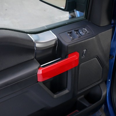 2015 2018 For Ford F150 Car Interior Door Handle Cover Red Abs
