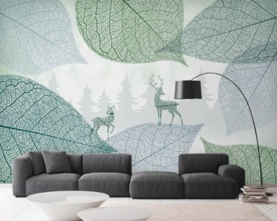 3D Leaf Texture ZHUA16208 Wallpaper Wall Murals Removable Self-adhesive Ann 24