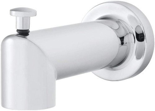 All-Metal Tub Faucet With Handheld Sprayer – 10-Setting Shower Head, Chrome Finish, 1/2-Inch Threaded Nose, Includes 3/4-Inch Adapter & Diverter