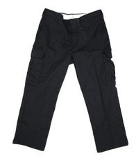 WearGuard Mens Black Workwear Uniform Flat Front Hem Cargo Pants 38 x 30