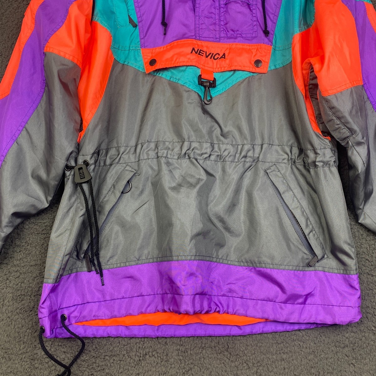 VINTAGE Nevica Ski Jacket Mens Small Survival Coat 90s Colorblock