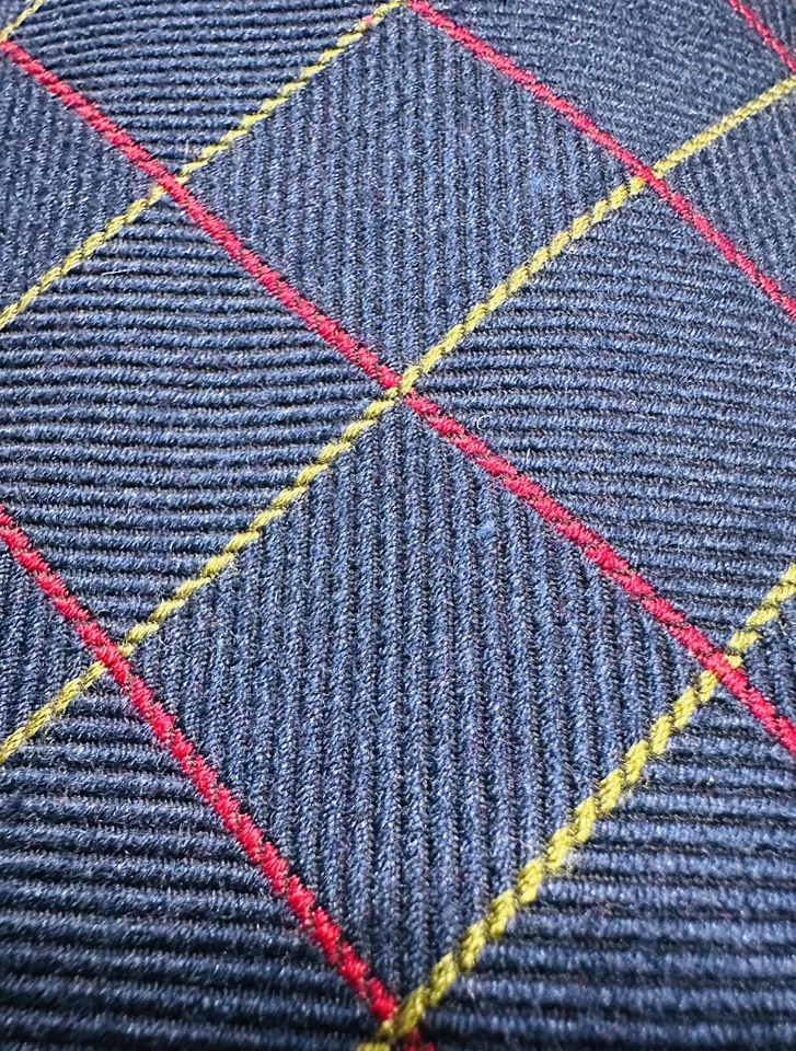 Corbata para hombre Turnbull & Asser azul rojo oro Argyle diamante mezcla seda $415 Foto 2 de 4