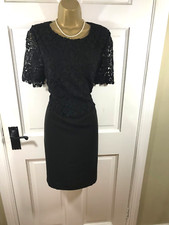 Fenn Wright Manson Black Lace Lined Dress, UK 14, New With Tag