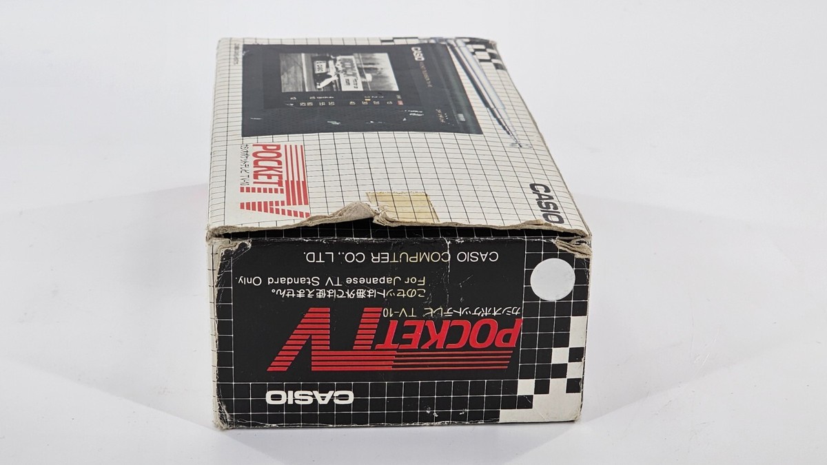 Vintage Casio Pocket Television TV-10 Flat Handheld With Case