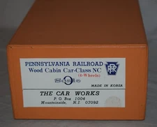 The Car Works Brass PRR Wood Cabin Car Caboose Class NC - Original Box and Foam