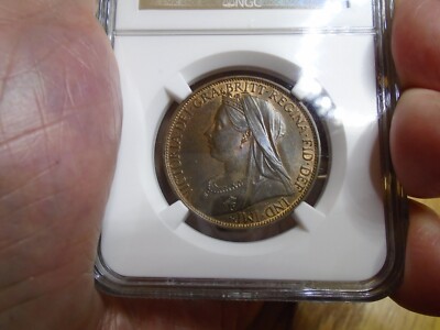 1898 Great Britain Penny KM790 NGC MS63 BN Queen Victoria Penny