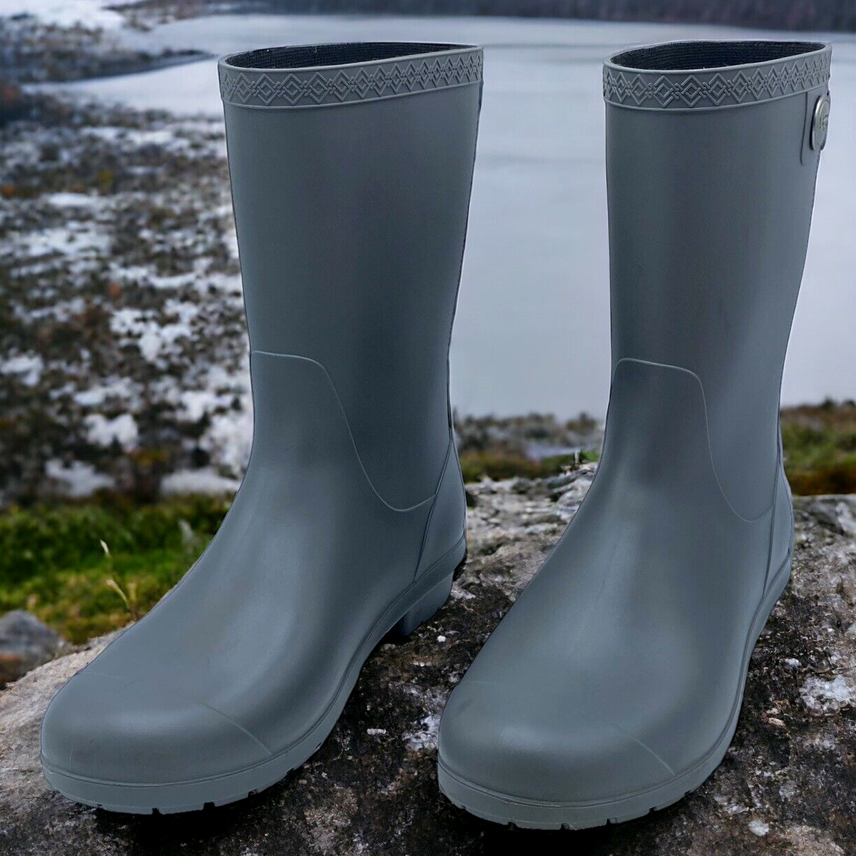 Ugg Rain Boots For Women UGG Australia Green Rubber Rain Boots Size