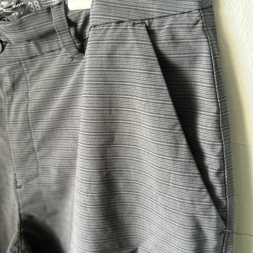 Hang Ten Board Shorts Mens Size 38 Gray Hybrid Surf Swim Striped NWOT - Picture 7 of 18