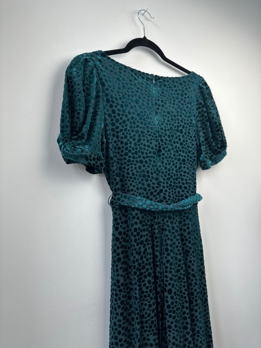 DKNY Womens Velvet Knee Wrap Dress Green Size M | eBay