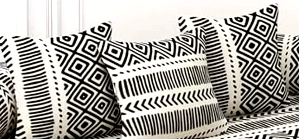 Indian Diwan Set Cotton Bed Cover Bohemian Bolster Cushion Sofa Cover Set 6 Pcs - Image 3 of 4