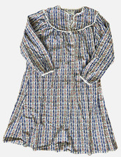 Classic Lanz of Salzburg Womens Flannel Nightgown Heart Floral Stripe Size M
