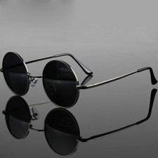 Round Retro Polarized Sunglasses UV400 Driving Glasses Metal Frame Unisex