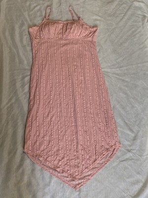 No Boundaries Pink Lace ￼Dress with V Hemline & Adjustable Straps Size XXL (20)