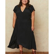 Christy Dawn Autumn Black Wrap Dress Made From Recycled Deadstock Fabric Size 3X