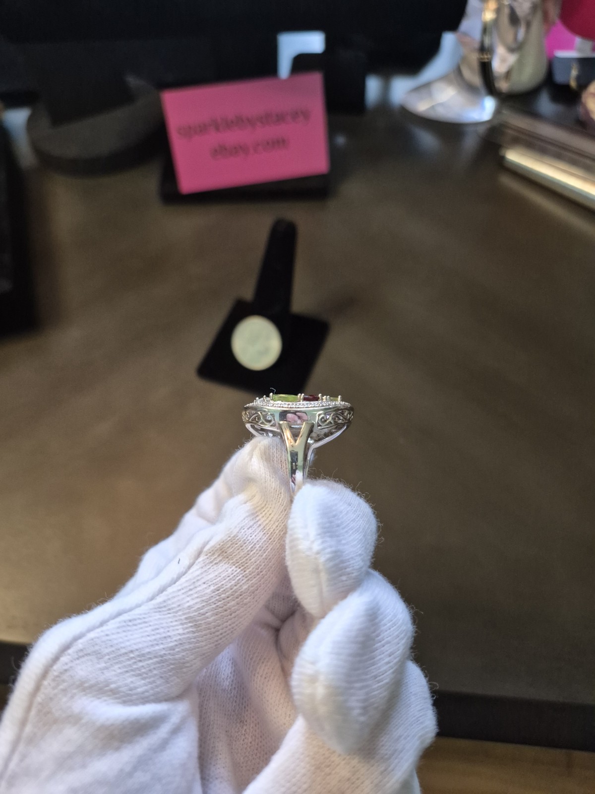 Multi Gemstone Cocktail Cluster Ring Sterling(Siz… - image 6