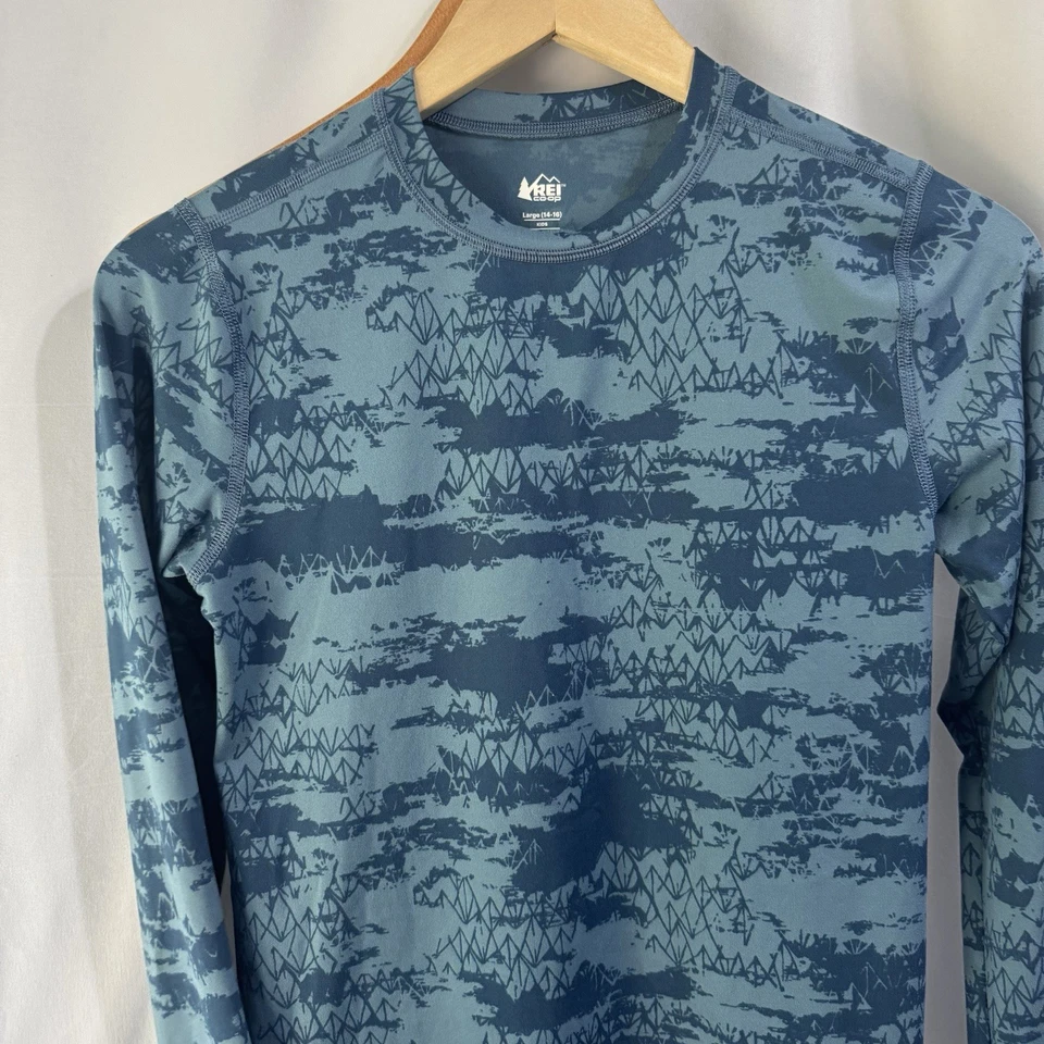 Conjunto de camada base infantil REI tamanho 14-16 poliéster caminhadas acampamento ao ar livre meninos meninas - Imagem 3 de 4