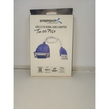 SABRENT CB-DB9P USB 2.0 TO SERIAL CABLE ADAPTER DB9 RS-232 FOR PC/MAC NEW
