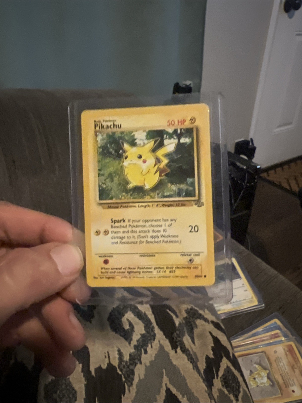 Pokémon TCG Jungle Pikachu Card Red Cheeks, Unlimited NM PSA9-10 potential 60/64