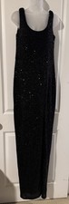 Fashion Nova Black Sequins Maxi Tank Dress NWT Size XL