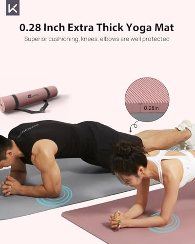 Extra Wide 32 Inch Yoga Mat with Carry Strap – 7mm Thick for Men & Women  