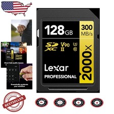 Extreme 128GB SDXC UHS-II Card, 2000x, 300MB/s, 8K, DSLR, Lifetime Support