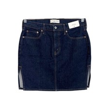 ABERCROMBIE  FITCH NWT Mid Rise Dark Wash Denim Mini Skirt Side Slit 28