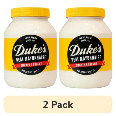 (2 pack) Duke's  Real Mayonnaise, 30 oz Jar, Smooth & Creamy Mayo