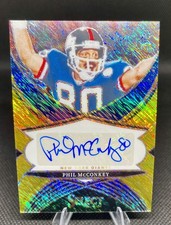 Phil McConkey 2024 Panini Select Signatures Gold Prizm /10 Giants #SSP-PMY (AU)
