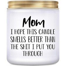 Lavender Scented Candle Gift for Mom from Daughter Son Mothers Day Birthday