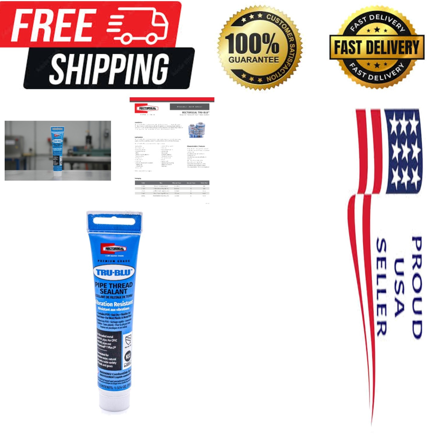 Lead-Free Fast-Drying Pipe Thread Sealant - Ideal for Plumbing & HVAC Projects