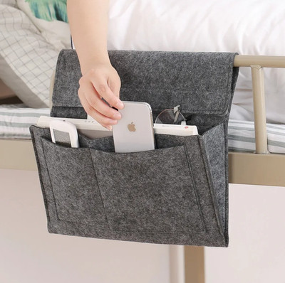 1 pc Felt Hanging Storage Bag Bed Sofa Organizer for Dorm Bedroom NEW
